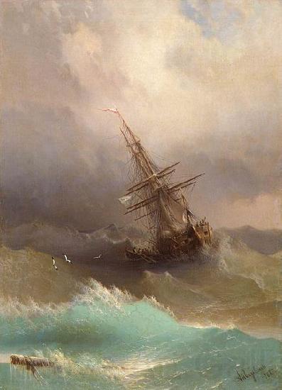 Ivan Aivazovsky Ship in the Stormy Sea Germany oil painting art